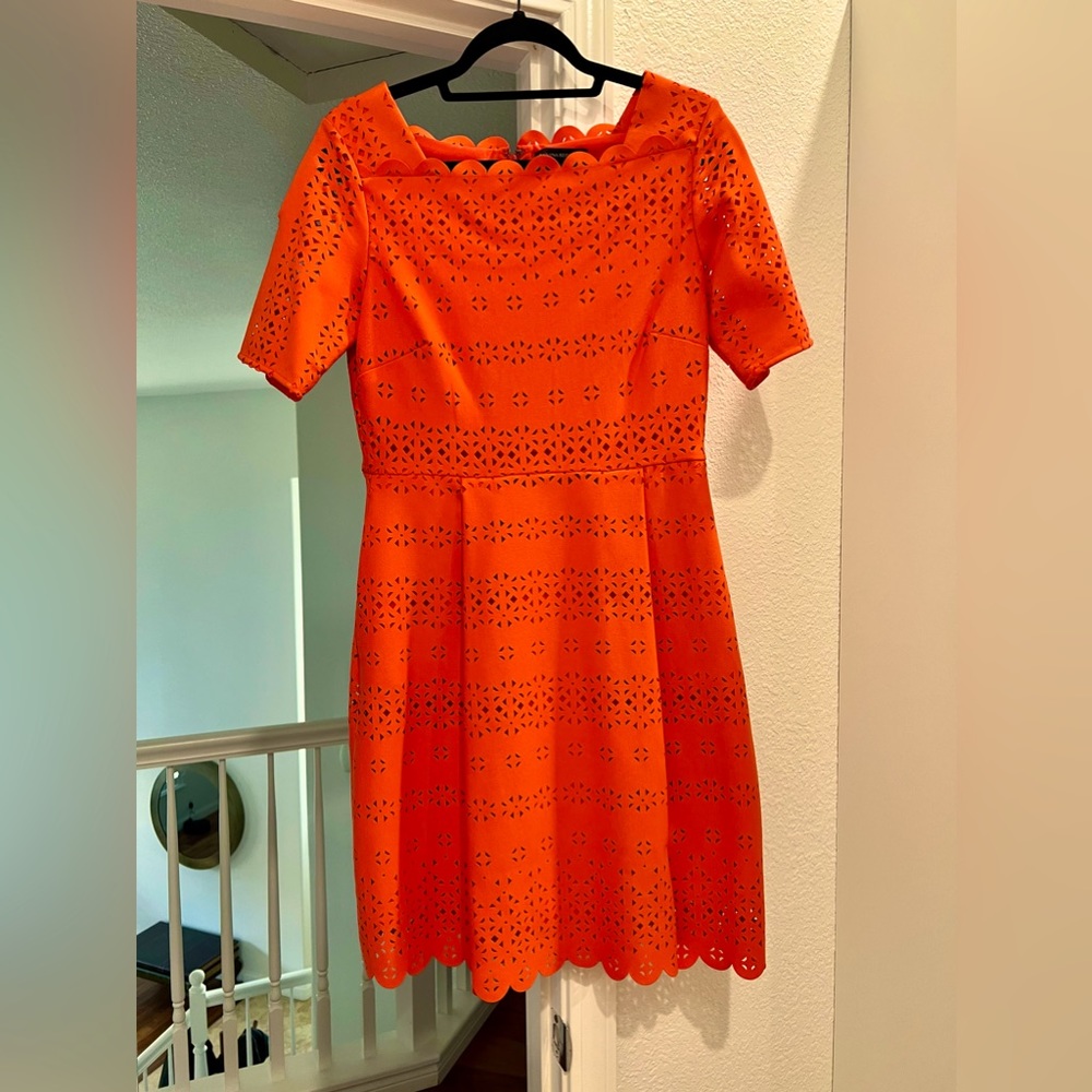 Banana Republic Orange Scalloped Dress Only worn once like new !!!!